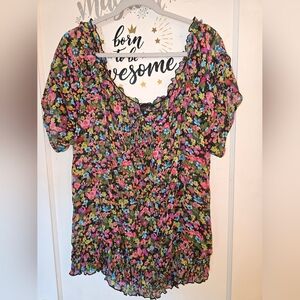 Torrid Vintage Size 3 Multicolor Floral Blouse